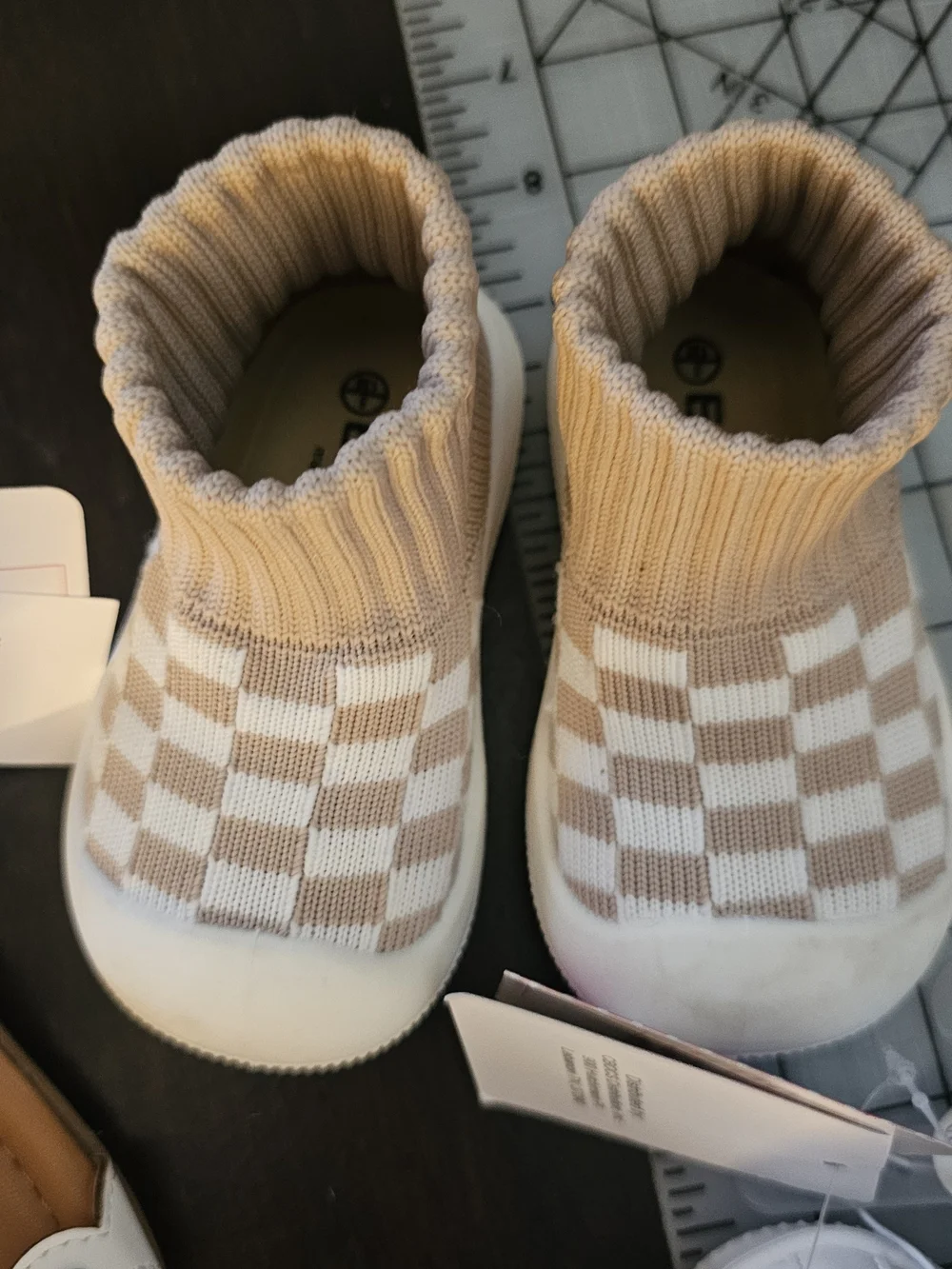 LOT OF 4 PRS Beige Check Sock Sneakers,Bebe,stepping Stones And More